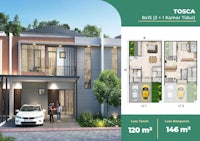 a house plan with a car in the front and a car in the back