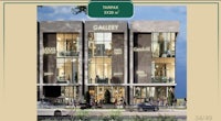 a rendering of a building with the words gallery on it