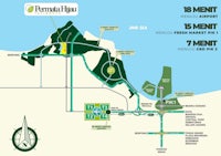 a map showing the location of a resort