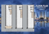the floor plan of a building with a view of the city